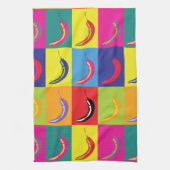 Retro Chili Pepper Pop Art Bright Mexican Kitchen Theedoek (Verticaal)