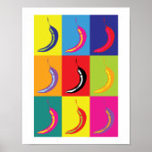 Retro Chili Pop Art Bright Kitchen Food Print (Voorkant)