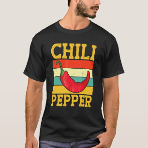 Retro Chilipaprika Rode Hete Pittige Peper Eet Mex T-shirt