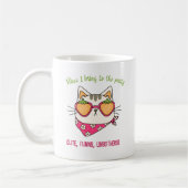 Retro Chill Cat Persoonlijkheid Vibes Mok (Links)