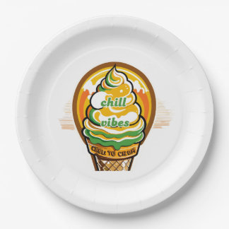 Retro Chill Vibes Ice Cream Sticker - Summer Sunbu Papieren Bordje