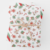 Retro Chillin' met mijn sneeuwpoppen Inpakpapier Vel (In situ)