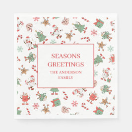 Retro Chillin' met mijn sneeuwpoppen Servet