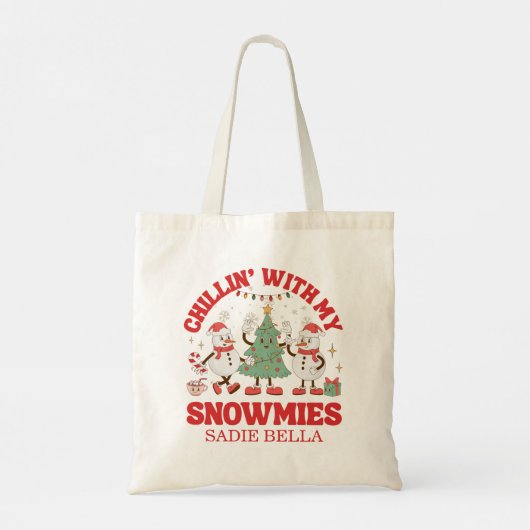 Retro Chillin' met mijn sneeuwpoppen Tote Bag (Achterkant)