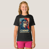 Retro Chimp smoking Cigar Poster T-shirt (Voorkant volledig)