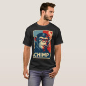 Retro Chimp smoking Cigar Poster T-shirt (Voorkant volledig)