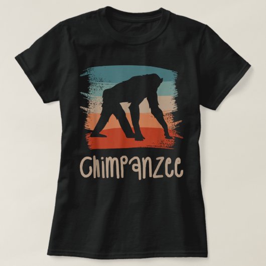 Retro  Chimpansee Chimpansees T-shirt (Design voorkant)