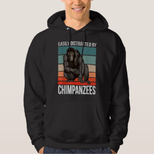 Retro chimpansee citaat aap gemakkelijk afgeleid d hoodie