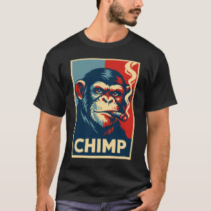Retro Chimpansee die sigaar rookt Poster T-shirt
