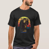 Retro  Chimpansee Monkey Wilde Westen T-shirt (Voorkant)