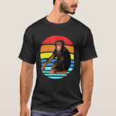 Retro  Chimpansee Monkey Wilde Westen T-shirt (Voorkant)