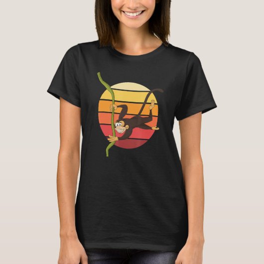 Retro Chimpanzee Animal aap T-shirt (Voorkant)