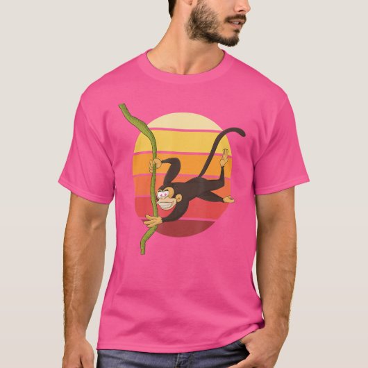 Retro Chimpanzee Animal aap T-shirt (Voorkant)