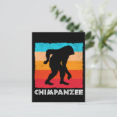 Retro Chimpanzee Gorilla Monkey Briefkaart (Staand voorkant)
