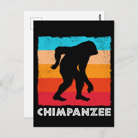 Retro Chimpanzee Gorilla Monkey Briefkaart (Voorkant / Achterkant)
