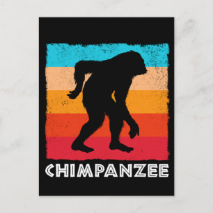Retro Chimpanzee Gorilla Monkey Briefkaart