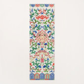 Retro China Lotus Botanical op Witte Chinoiserie Yogamat (Voorkant)