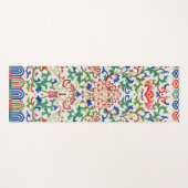 Retro China Lotus Botanical op Witte Chinoiserie Yogamat (Voorkant (horizontaal))