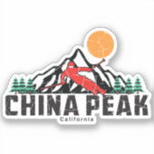 Retro China Peak Ski Sticker (Voorkant)