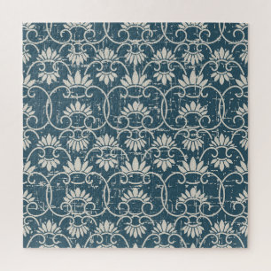 Retro China Spiral Bloemen Antiek Legpuzzel