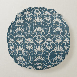 Retro China Spiral Bloemen Antiek Rond Kussen