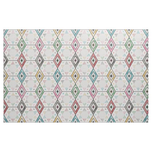 Retro Chinese Checkers Stof (Fat Quarter)