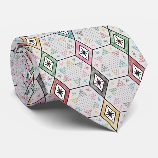 Retro Chinese Checkers Stropdas (Opgerold)