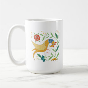 retro Chinese decoratieve haan en bloemen Koffiemok