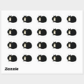 Retro Chinese Qing-dynastie Black Manchu Cat Ronde Sticker (Vel)