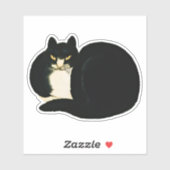 Retro Chinese Qing-dynastie Black Manchu Cat Sticker (Vel)