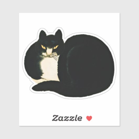 Retro Chinese Qing-dynastie Black Manchu Cat Sticker (Vel)