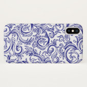 Retro Chinoiserie Blauw en Wit Patroon Case-Mate iPhone Case (Achterkant (horizontaal))