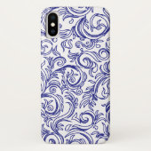 Retro Chinoiserie Blauw en Wit Patroon Case-Mate iPhone Case (Achterkant)