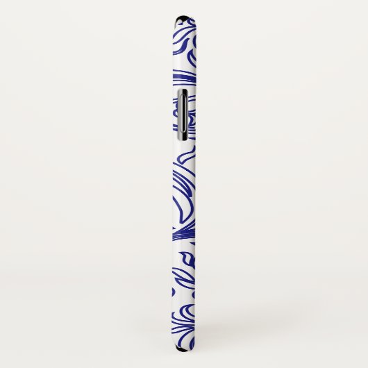 Retro Chinoiserie Blauw en Wit Patroon Case-Mate iPhone Case (Achterkant / rechts)