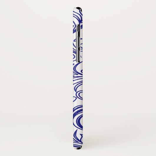 Retro Chinoiserie Blauw en Wit Patroon Case-Mate iPhone Case (Achterkant/links)