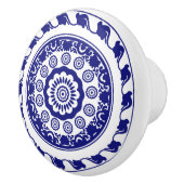 Retro Chinoiserie Blauw en Wit Patroon Keramische Knop (Rechts)