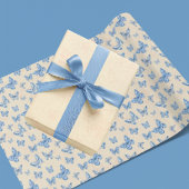 Retro Chinoiserie Blue Butterflies Blush Ivory Groot Cadeauzakje