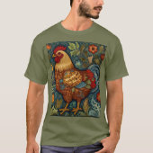Retro chique boho kippenhaan t-shirt (Voorkant)