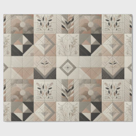 Retro chique geometrisch elegant stampatroon cadeaupapier