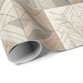 Retro chique geometrisch elegant stampatroon cadeaupapier (Rol Hoek)