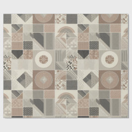 Retro chique geometrisch elegant stampatroon cadeaupapier