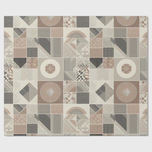 Retro chique geometrisch elegant stampatroon cadeaupapier (Vlak)