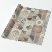 Retro chique geometrisch elegant stampatroon cadeaupapier (Uitgerold)