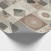 Retro chique geometrisch elegant stampatroon cadeaupapier (Hoek)