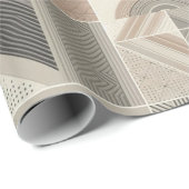 Retro chique geometrisch elegant stampatroon cadeaupapier (Rol Hoek)