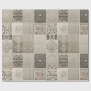Retro chique geometrisch elegant stampatroon cadeaupapier