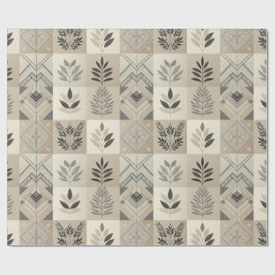 Retro chique geometrisch elegant stampatroon cadeaupapier