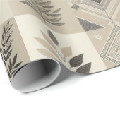 Retro chique geometrisch elegant stampatroon cadeaupapier (Rol Hoek)