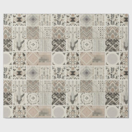 Retro chique geometrisch elegant stampatroon cadeaupapier