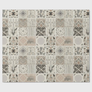 Retro chique geometrisch elegant stampatroon cadeaupapier